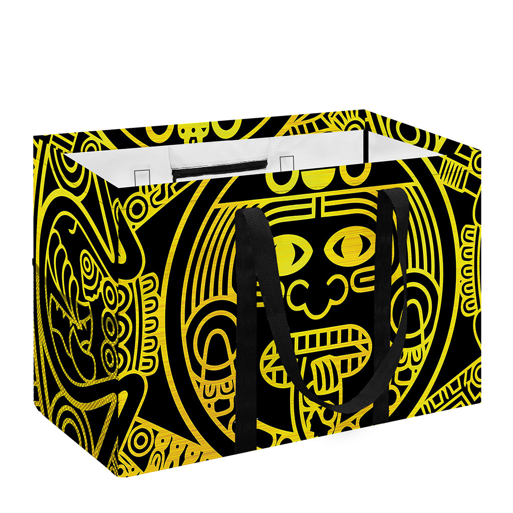 Black And Yellow Maya Calendar Print Utility Tote Bag