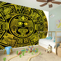 Black And Yellow Maya Calendar Print Wall Sticker