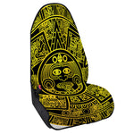 Black And Yellow Maya Calendar Print Waterproof Car Seat Cover