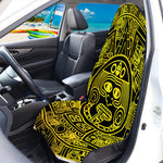Black And Yellow Maya Calendar Print Waterproof Car Seat Cover
