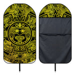 Black And Yellow Maya Calendar Print Waterproof Car Seat Cover
