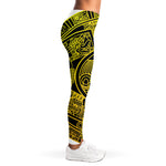 Black And Yellow Maya Calendar Print Women's Leggings