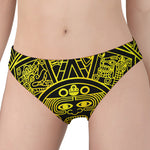 Black And Yellow Maya Calendar Print Women's Panties