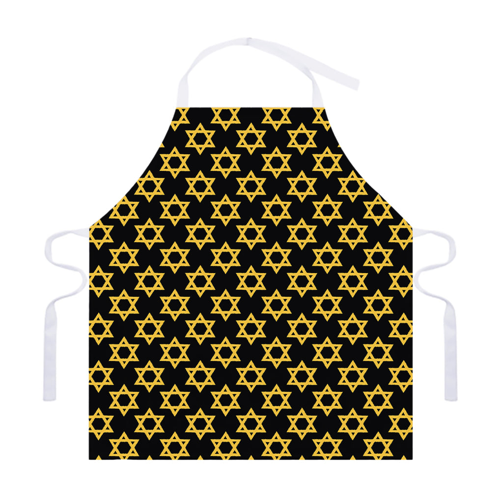 Black And Yellow Star of David Print Adjustable Apron