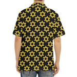 Black And Yellow Star of David Print Aloha Shirt