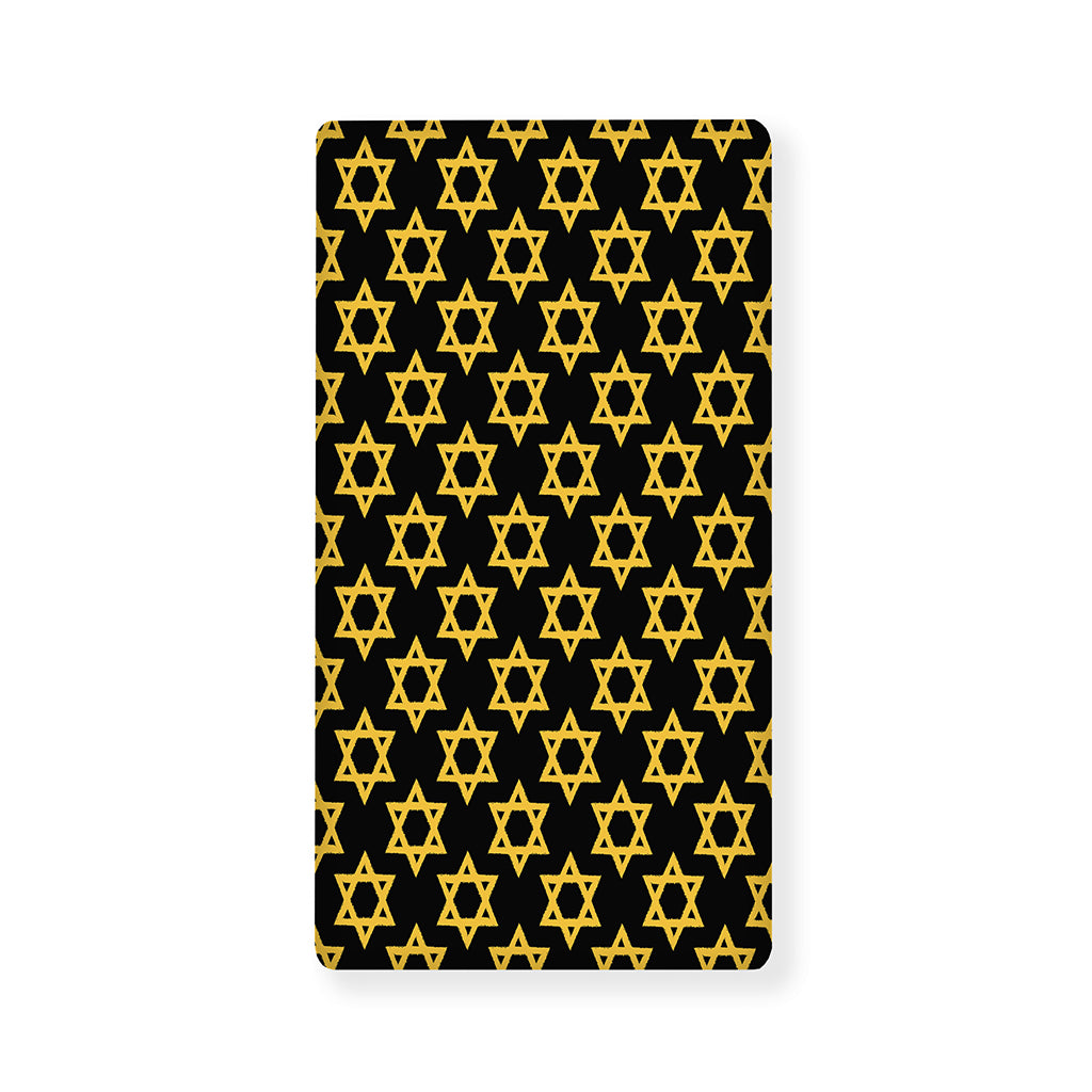 Black And Yellow Star of David Print Baby Crib Sheet