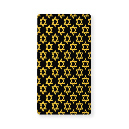 Black And Yellow Star of David Print Baby Crib Sheet