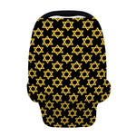 Black And Yellow Star of David Print Baby Seat Cover