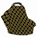 Black And Yellow Star of David Print Baby Seat Cover
