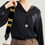 Black And Yellow Star of David Print Bag Strap