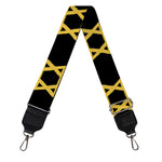 Black And Yellow Star of David Print Bag Strap