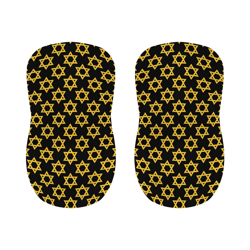 Black And Yellow Star of David Print Bar Stool Covers