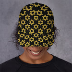 Black And Yellow Star of David Print Baseball Cap