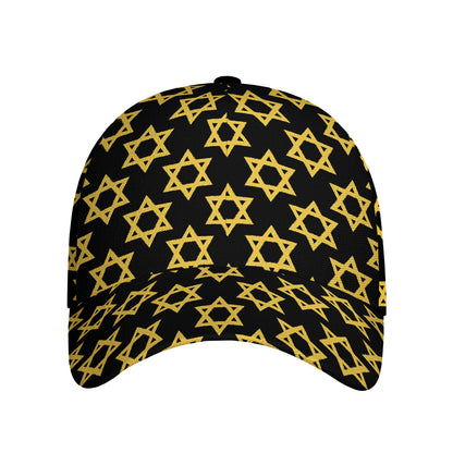 Black And Yellow Star of David Print Baseball Cap