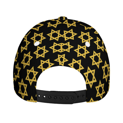 Black And Yellow Star of David Print Baseball Cap