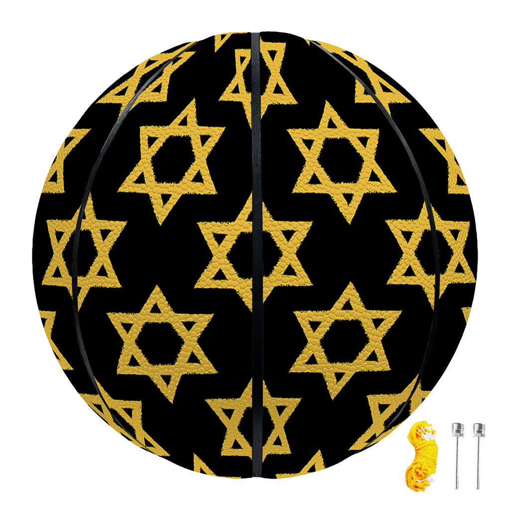 Black And Yellow Star of David Print Basketball