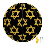 Black And Yellow Star of David Print Basketball