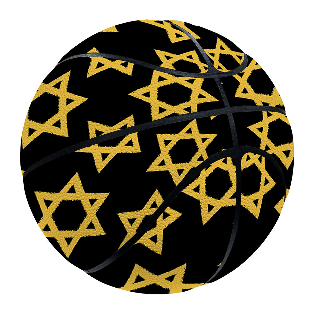 Black And Yellow Star of David Print Basketball