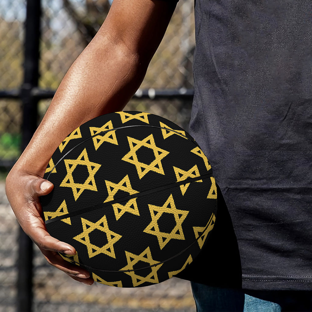 Black And Yellow Star of David Print Basketball