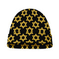 Black And Yellow Star of David Print Beanie