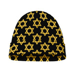 Black And Yellow Star of David Print Beanie
