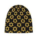 Black And Yellow Star of David Print Beanie