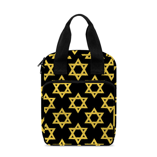 Black And Yellow Star of David Print Bible Tote Bag