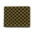 Black And Yellow Star of David Print Bifold Wallet