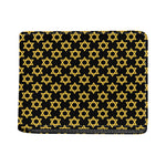 Black And Yellow Star of David Print Bifold Wallet
