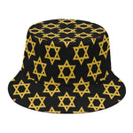 Black And Yellow Star of David Print Bucket Hat