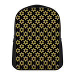 Black And Yellow Star of David Print Casual Backpack