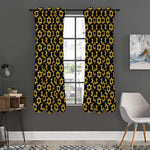 Black And Yellow Star of David Print Curtain