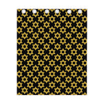 Black And Yellow Star of David Print Curtain