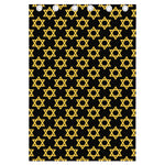 Black And Yellow Star of David Print Curtain