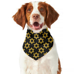 Black And Yellow Star of David Print Dog Bandana