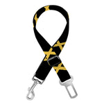 Black And Yellow Star of David Print Dog Seat Belt