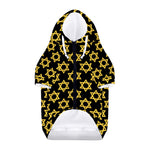 Black And Yellow Star of David Print Dog Zip Up Hoodie