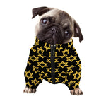 Black And Yellow Star of David Print Dog Zip Up Jacket