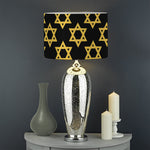 Black And Yellow Star of David Print Drum Lamp Shade