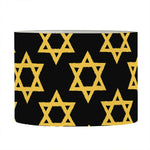 Black And Yellow Star of David Print Drum Lamp Shade