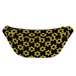 Black And Yellow Star of David Print Fanny Pack