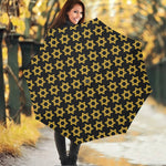Black And Yellow Star of David Print Foldable Umbrella