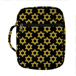 Black And Yellow Star of David Print Front Pocket Bible Bag