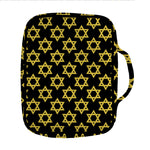 Black And Yellow Star of David Print Front Pocket Bible Bag