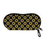 Black And Yellow Star of David Print Glasses Case