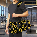 Black And Yellow Star of David Print Gym Bag