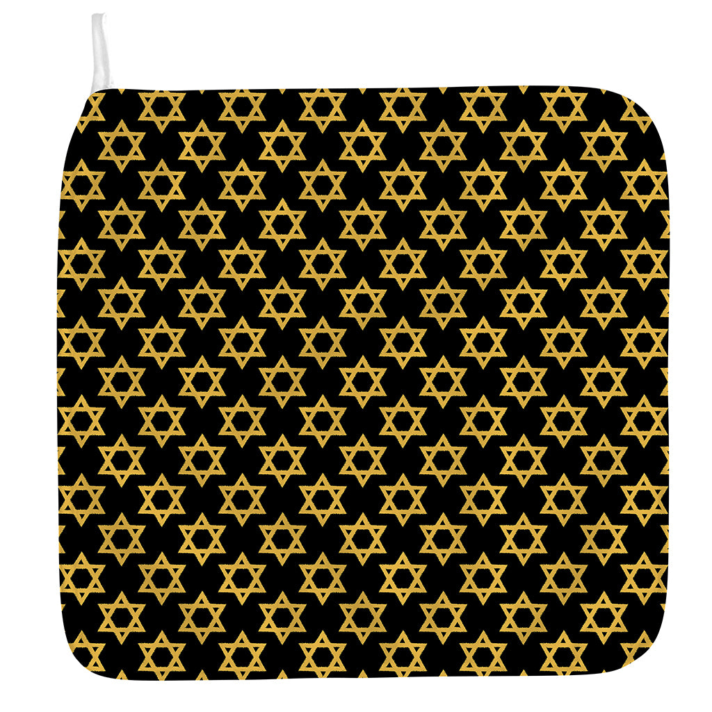 Black And Yellow Star of David Print Hand Towel