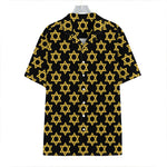 Black And Yellow Star of David Print Hawaiian Shirt