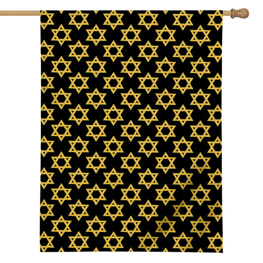 Black And Yellow Star of David Print House Flag