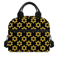 Black And Yellow Star of David Print Insulated Lunch Bag